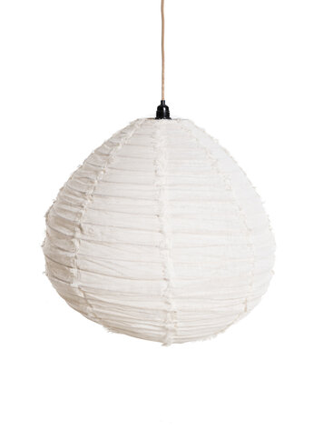 Hanglamp bizz linen - pear - white fringe