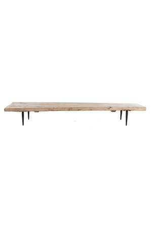 Salontafel bleek olm hout met metalen poten - 189cm