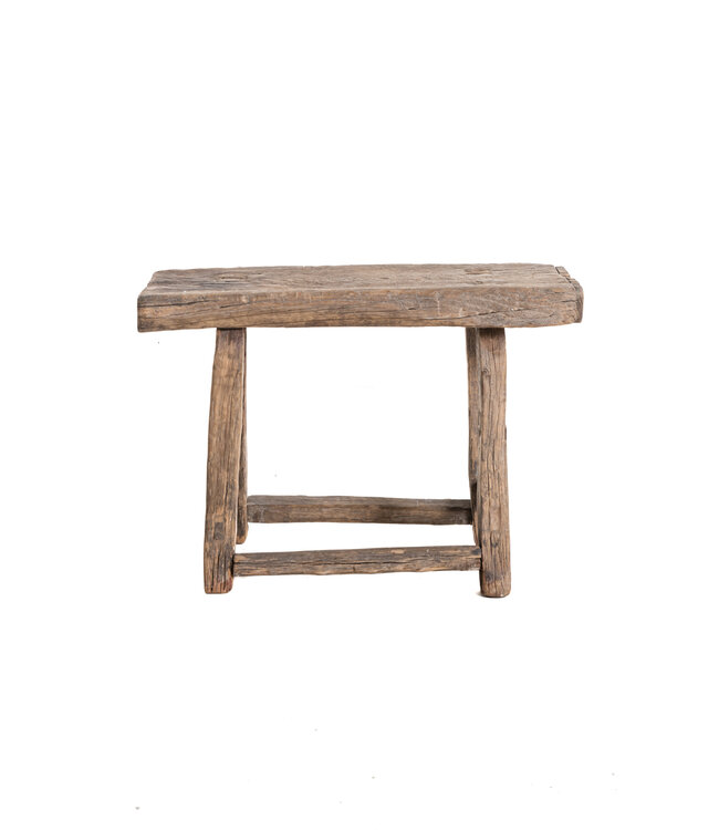 Old rectangular side table elm wood #30
