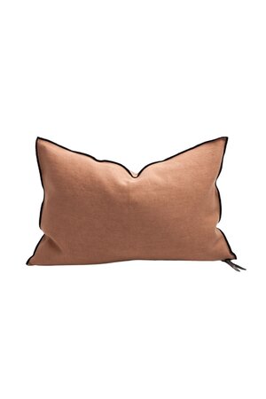 Maison de Vacances Cushion vice versa black line, stone washed linen - terracotta