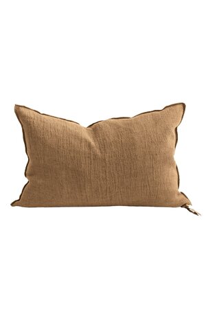 Maison de Vacances Cushion vice versa, washed linen crepon - terracotta