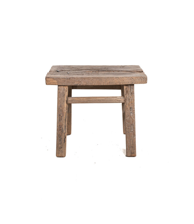 Side table weathered elm wood