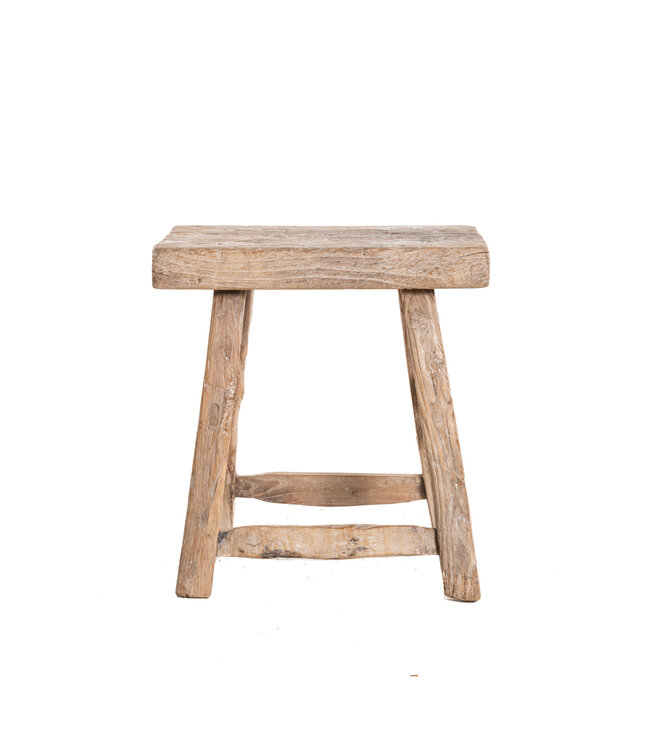 Old stool weathered elm wood #74