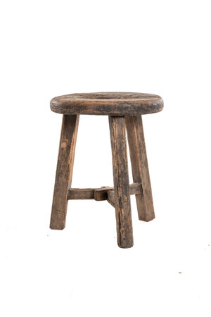 Robust round stool elm #59