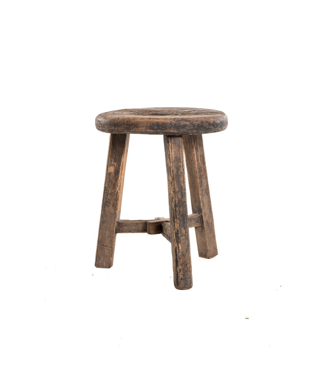 Robust round stool elm #59