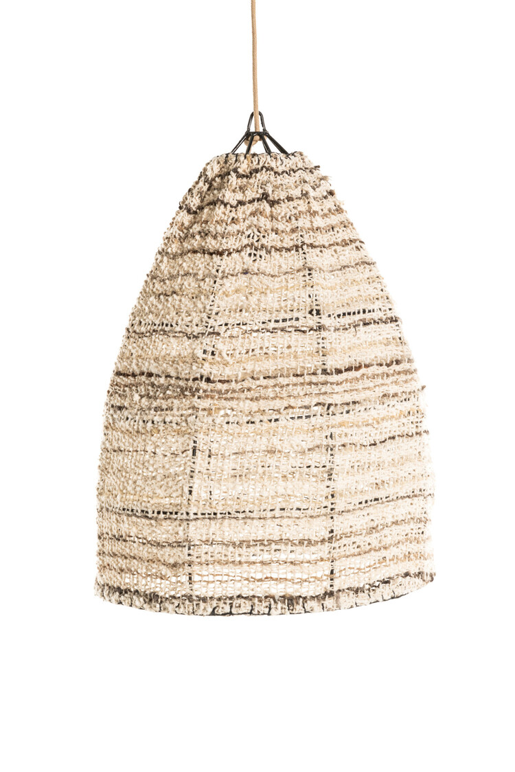 Hanglamp Afghanistan - ivoor met bruine strepen
