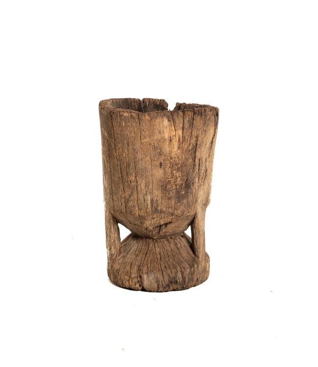 Old wooden mortar Peul #36