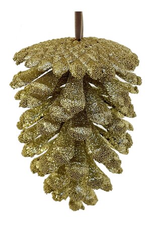 Iced pinecone ornament - gold