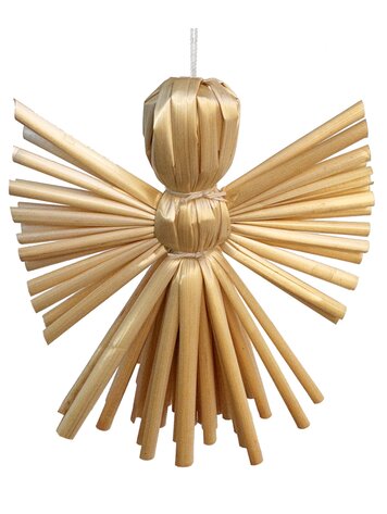 Kerst engel in stro -  naturel