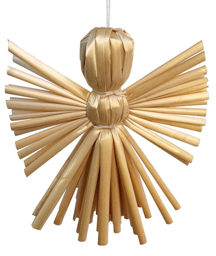 Christmas straw angel - natural