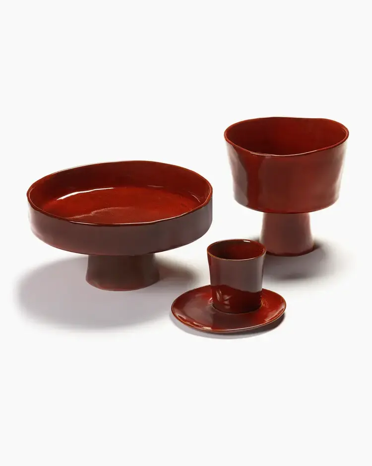 Serax Deep plate on foot La Mère - large - red