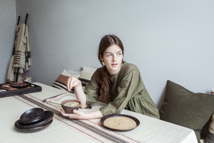 Libeco Gypsum tafelkleed - stripe