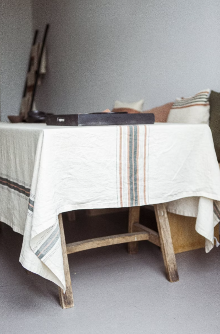 Libeco Gypsum tablecloth - stripe