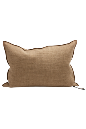 Maison de Vacances Cushion vice versa, vintage linen canvas - havane