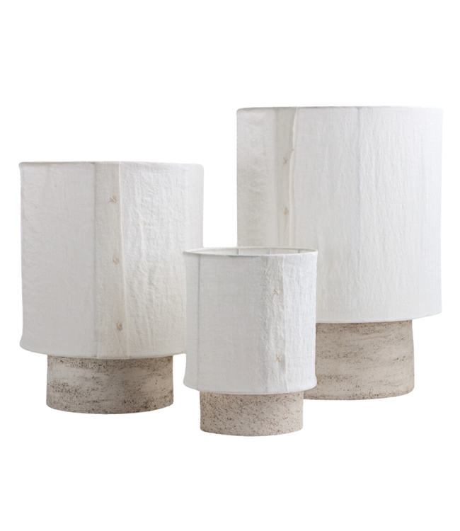 Maison de Vacances Lamp Kalé Osh sandstone argile blanche / washed linen ecru - S