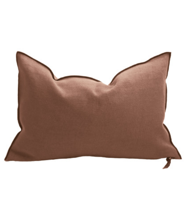 Maison de Vacances Cushion vice versa black line, stone washed linen - blush