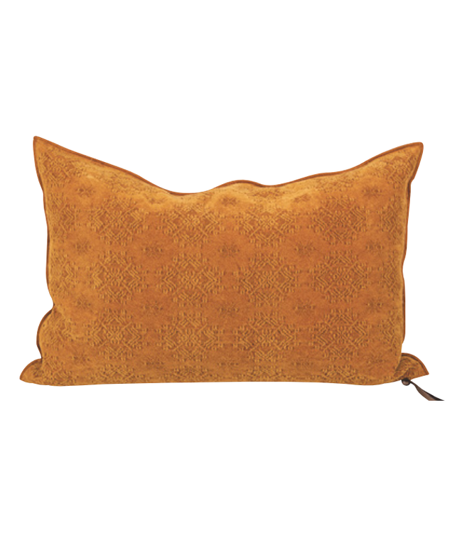 Cushion vice versa, stone washed jacquard kilim - ambre