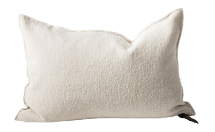 Maison de Vacances Cushion vice versa, canvas bouclette - blanc