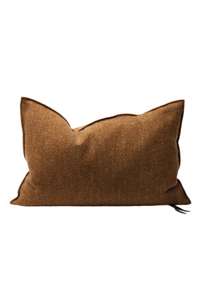 Maison de Vacances Cushion vice versa, canvas bouclette - havane