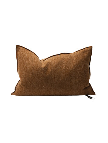Maison de Vacances Cushion vice versa, canvas bouclette - havane