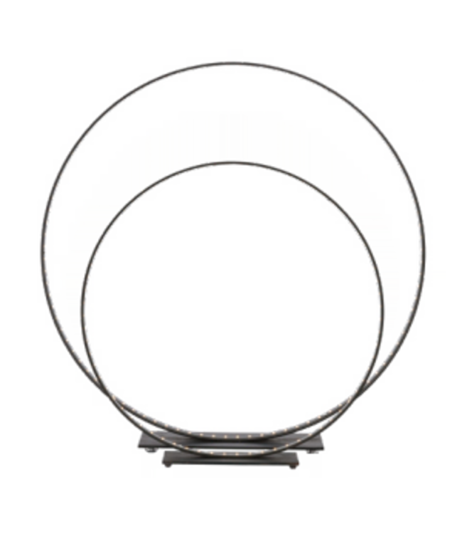 Lamp Cercle - Acier oxydé wabi sabi & led - Off Black