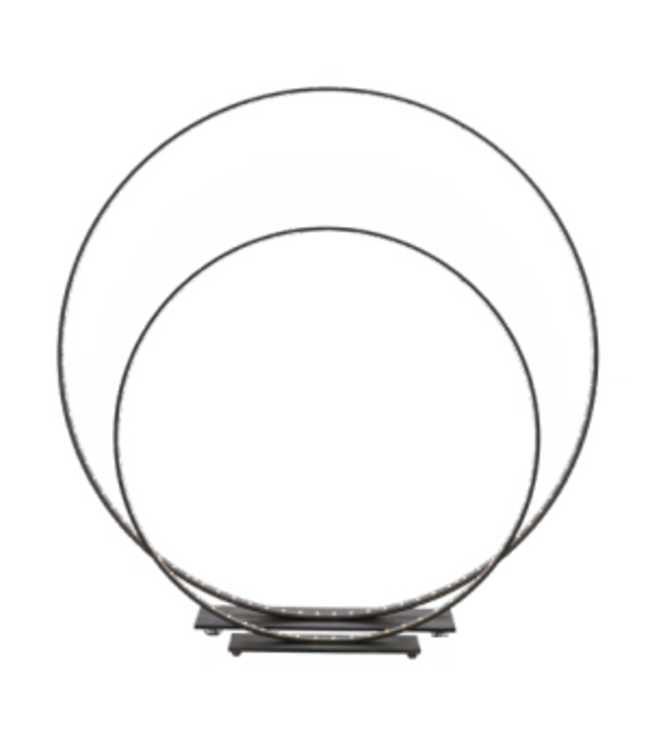 Lamp Circle - Oxidized steel wabi sabi & led - Off Black