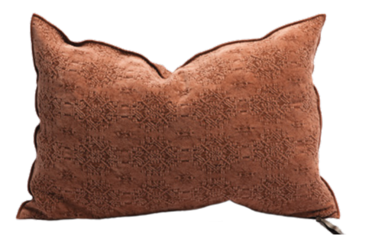 Maison de Vacances Cushion vice versa, stone washed jacquard kilim - argile
