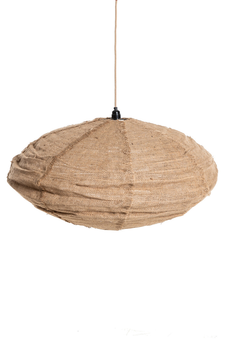Pendant bizz jute - oval - camel fringe