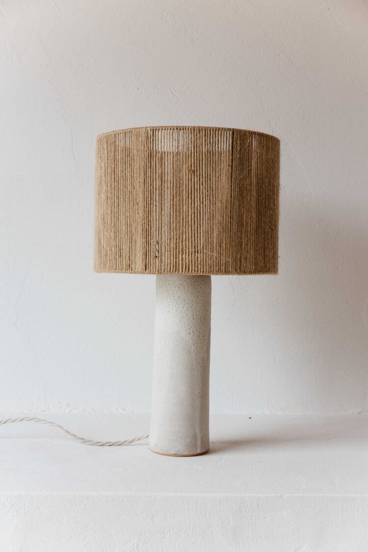 Grès Editions Terre table lamp - blanc - fine jute