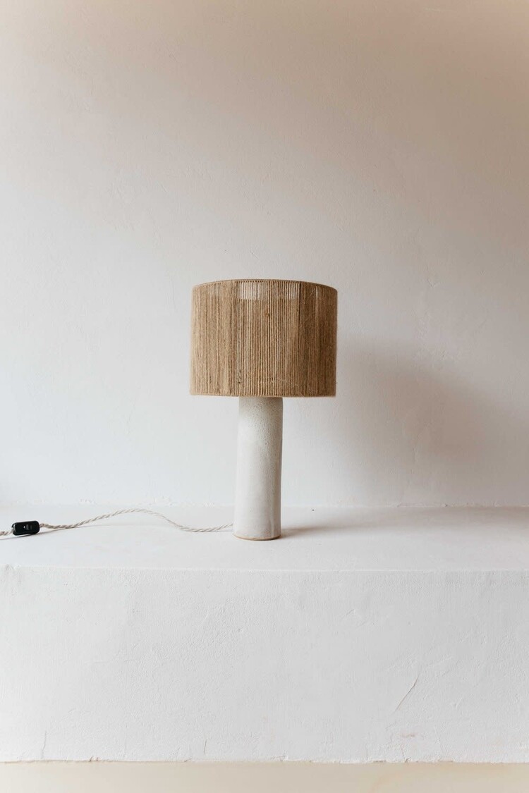 Grès Editions Tafellamp Terre - blanc - fijne jute