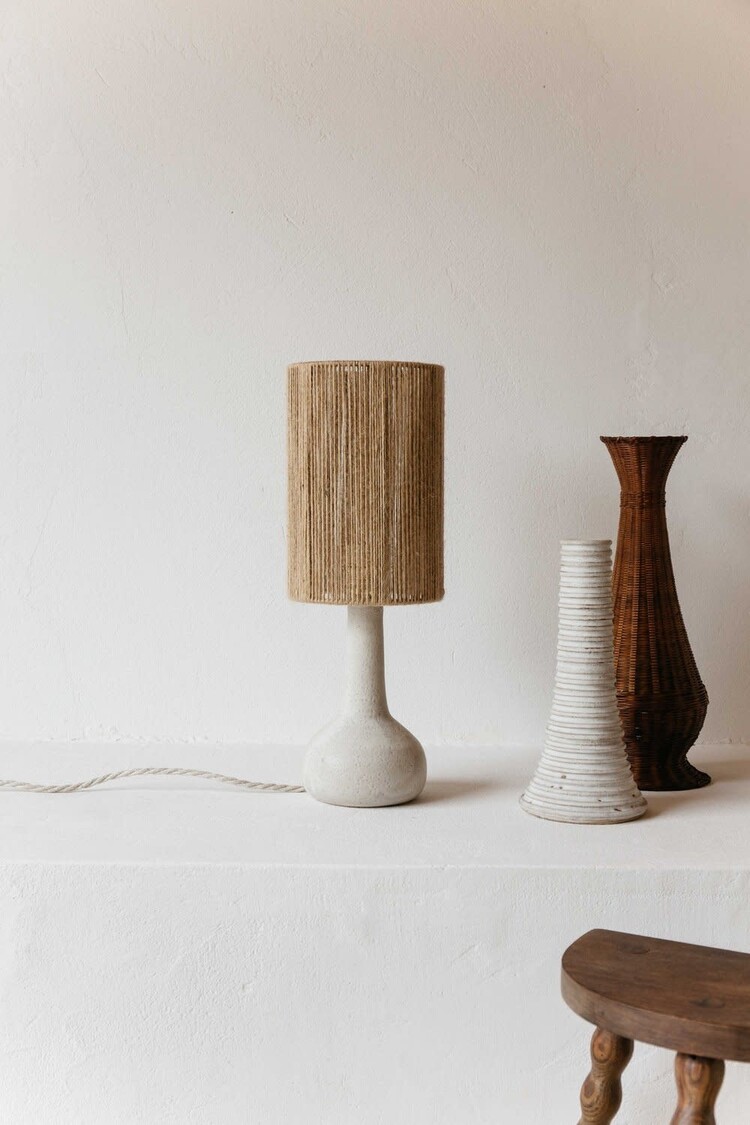 Grès Editions Tafellamp Lune - blanc - fijne jute