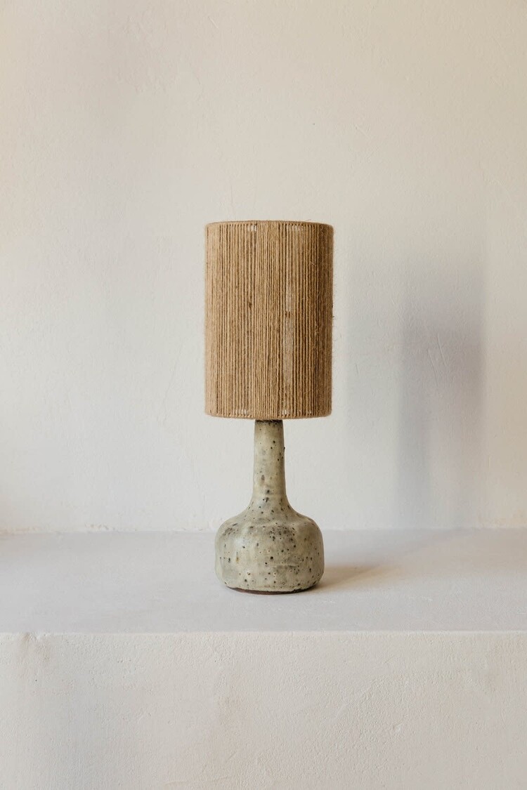 Grès Editions Tafellamp Lune - gris vert - fijne jute
