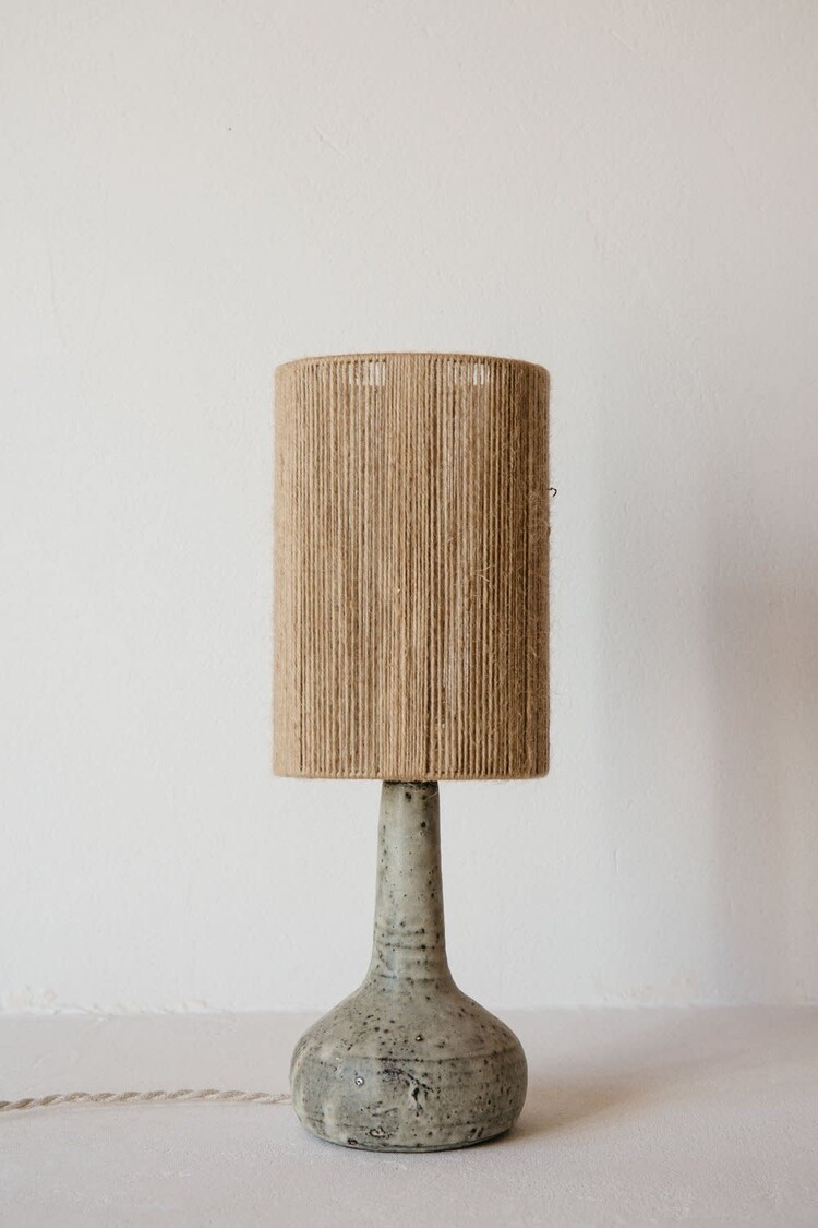 Grès Editions Tafellamp Lune - gris vert - fijne jute