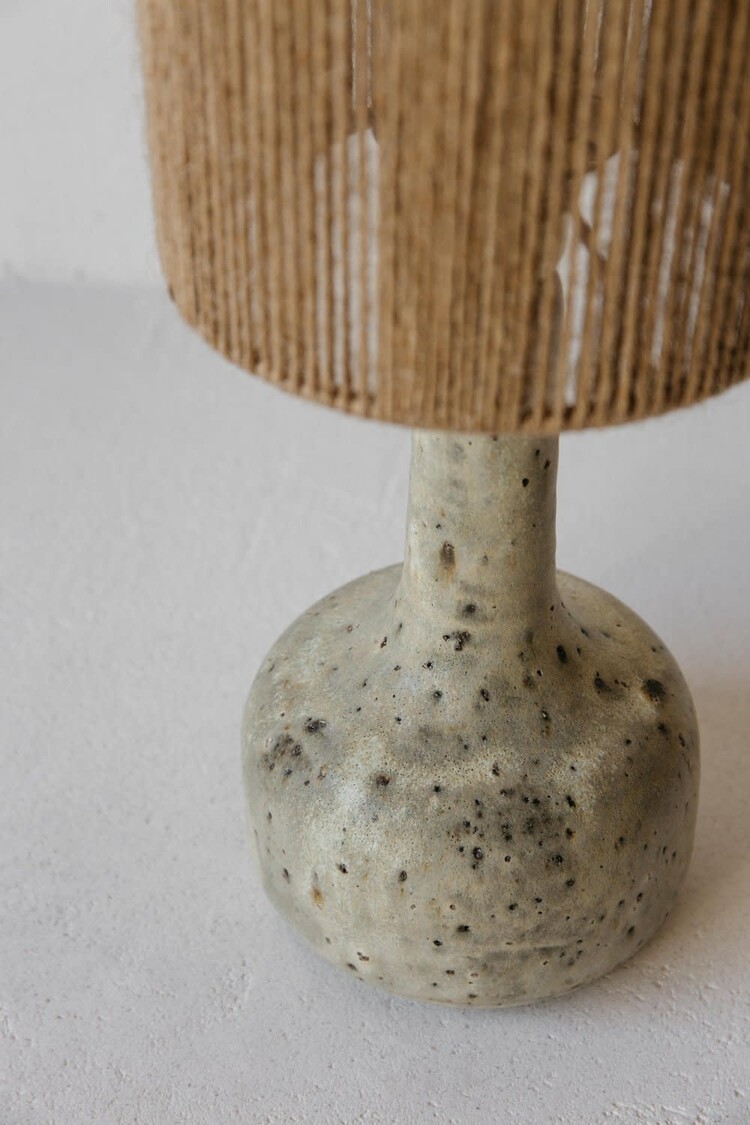 Grès Editions Tafellamp Lune - gris vert - fijne jute