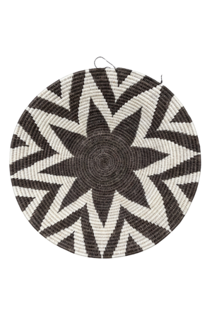 Sisal mand Zienzele zwart/wit Ø41cm #694