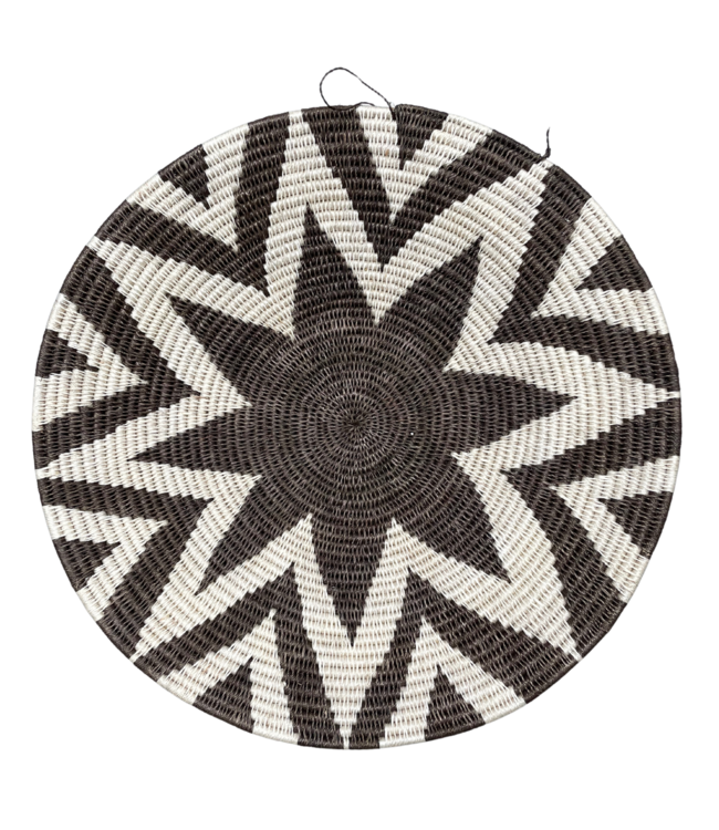 Sisal basket Zienzele black/white Ø41cm #694