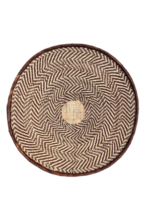 Binga basket brown border Ø42cm #484