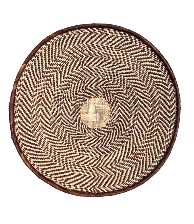 Binga basket brown border Ø42cm #484