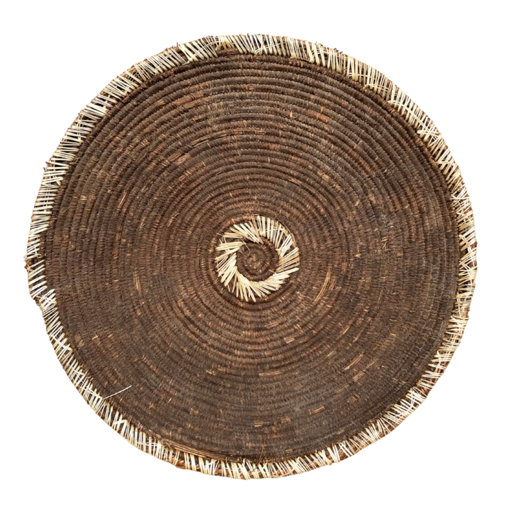 Vintage raffia injera schaal Amara/Oromo #14