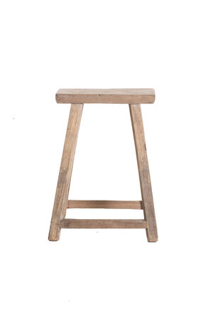 Elm wood antique stool rectangular