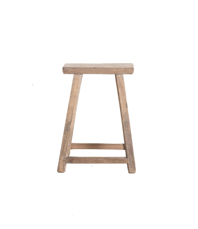 Elm wood antique stool rectangular