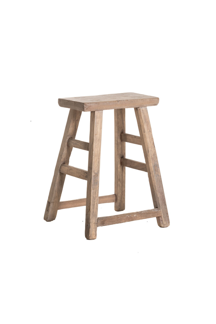 Elm wood antique stool rectangular