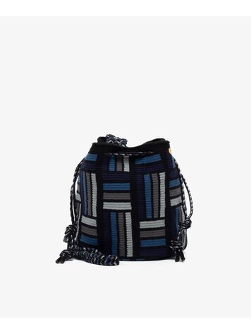 Guanabana handmade Mitra Wayuu Mochila Bag - Blue