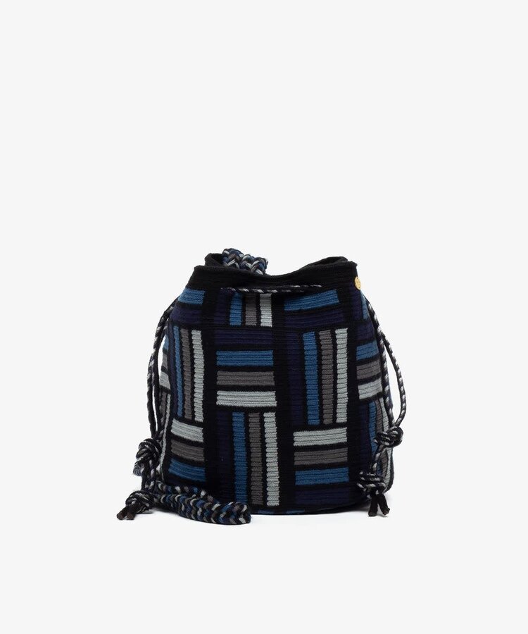Guanabana handmade Mitra Wayuu Mochila Bag - Blue