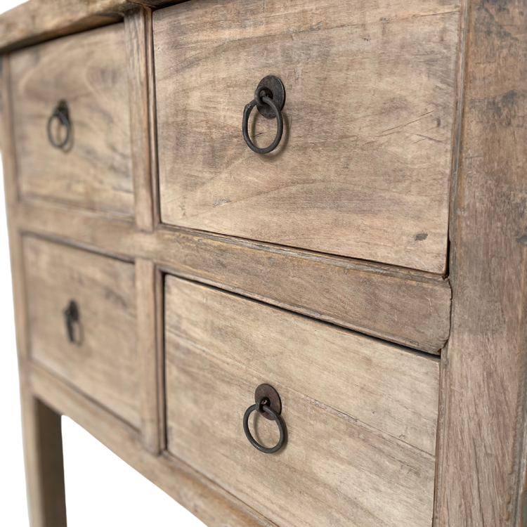 Wall table elm with 4 shelves - 96cm