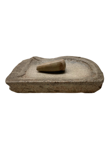 Oude marmeren vijzel met stamper #1