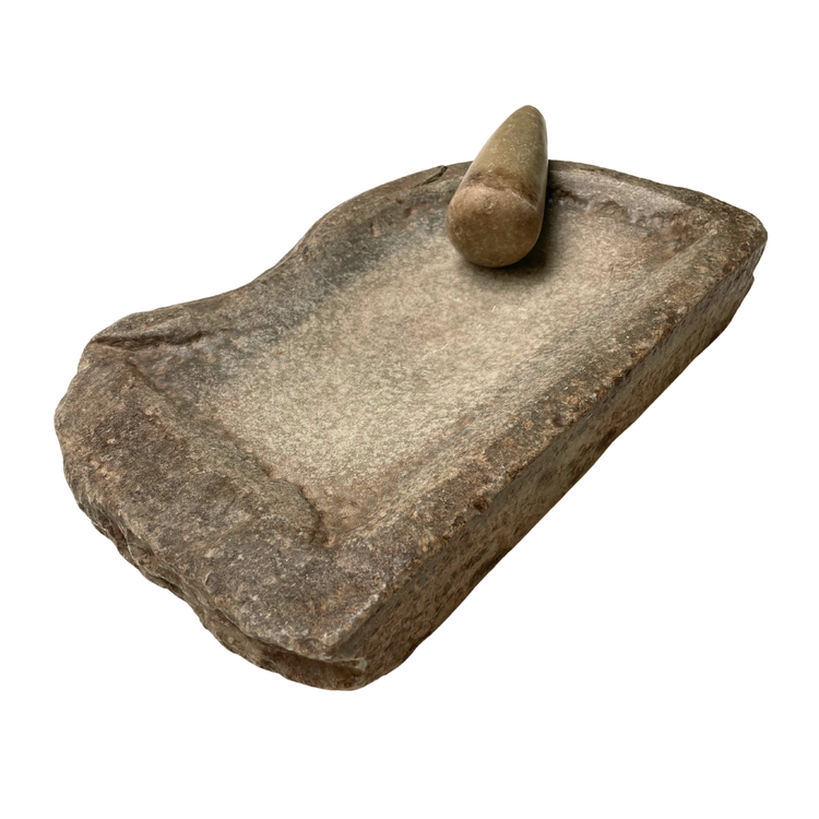 Old Indian marble mortar and pestle #1