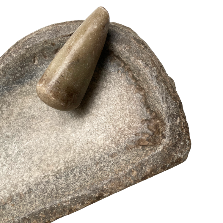 Old Indian marble mortar and pestle #1