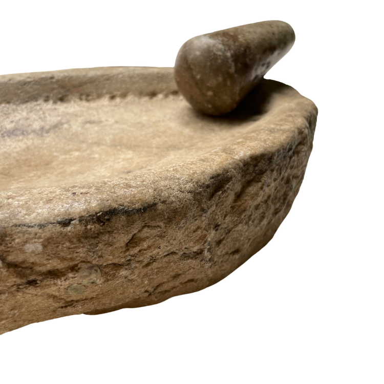 Old Indian marble mortar and pestle #8