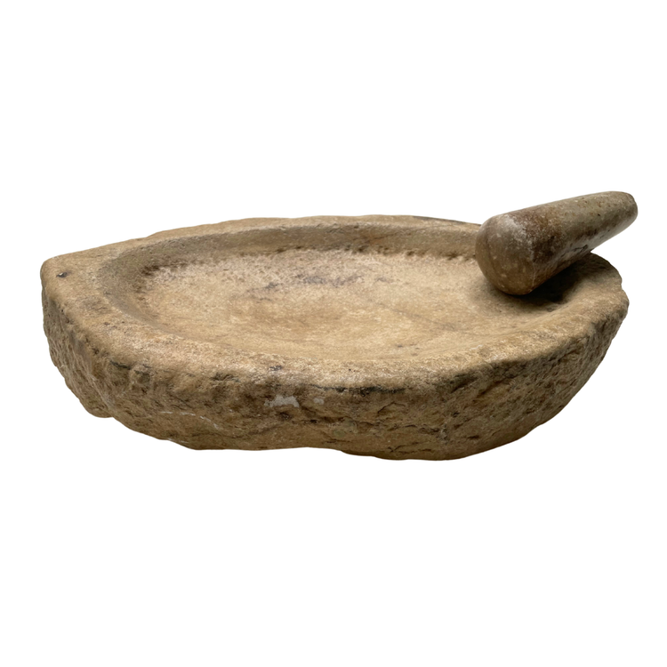 Old Indian marble mortar and pestle #8